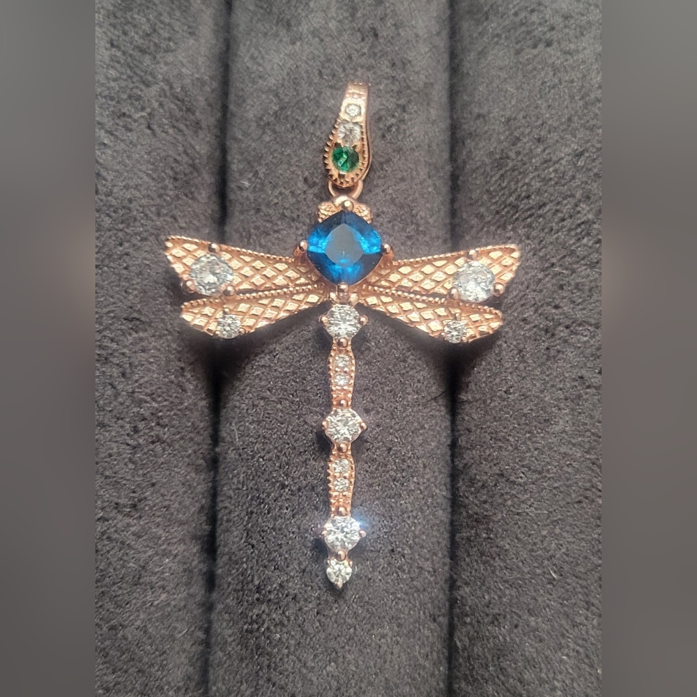 London Blue Topaz Dragonfly Pendant